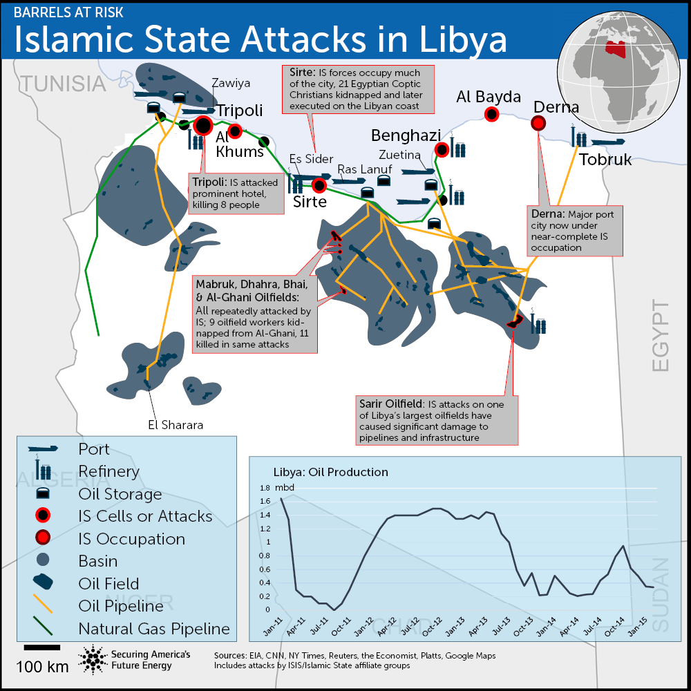 ISIS in Libya map